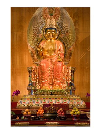 Framed Statue of Buddha in a Temple Print