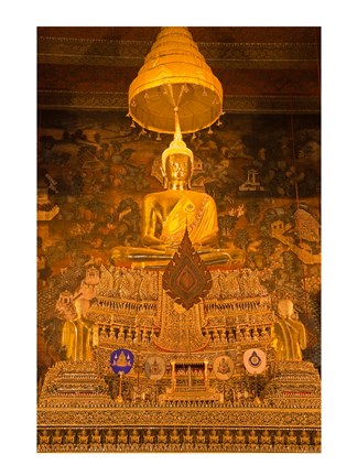 Framed Buddha in a temple, Wat Pho, Rattanakosin District, Bangkok, Thailand Print