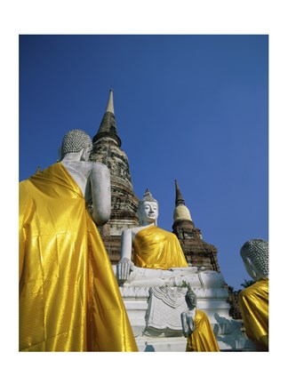 Framed Buddha Statue at a Temple, Wat Yai Chai Mongkol, Ayutthaya, Thailand Print