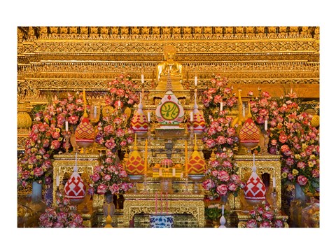 Framed Statue of Buddha in a Temple,  Bangkok, Thailand Print