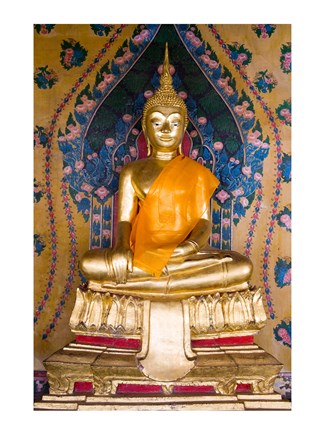 Framed Statue of Buddha in a temple, Wat Arun, Bangkok, Thailand Print