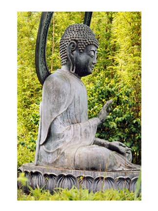 Framed USA, California, San Francisco, Golden Gate Park, Buddha Statue Print