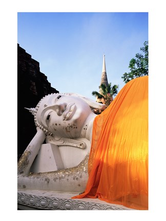Framed Reclining Buddha, Wat Yai Chai Mongkhon, Ayutthaya, Thailand Print