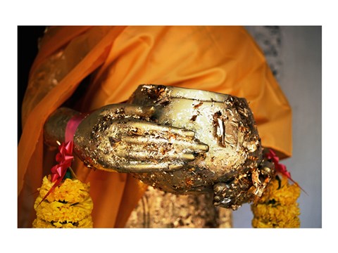 Framed Buddha Hands, Phra Pathom Chedi, Nakhon Pathom, Thailand Print