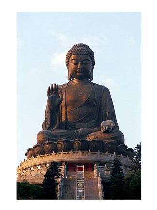 Framed Tian Tan Buddha, Po Lin Monastery, Hong Kong, China Print