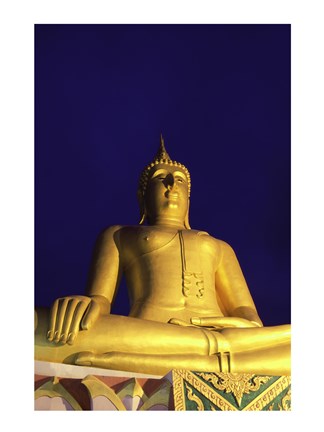 Framed Statue of Buddha, Wat Phra Yai, Ko Samui, Thailand Print