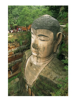 Framed Giant Buddha Statue, Leshan, China Print