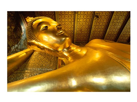 Framed Close-up of the Reclining Buddha, Wat Po, Bangkok, Thailand Print
