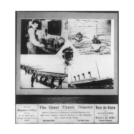 Framed Great Titanic Disaster Print
