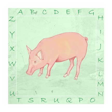 Framed Pig Alphabet Print