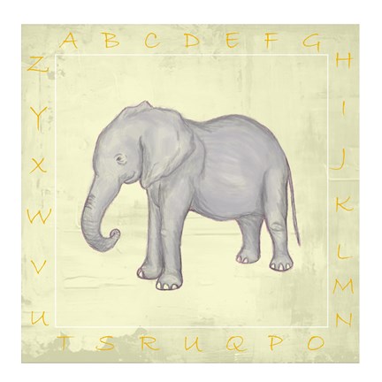 Framed Elephant Alphabet Print