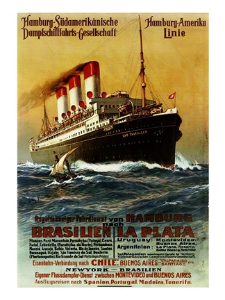 Framed Poster of the Hamburg South American Steamship Company Print