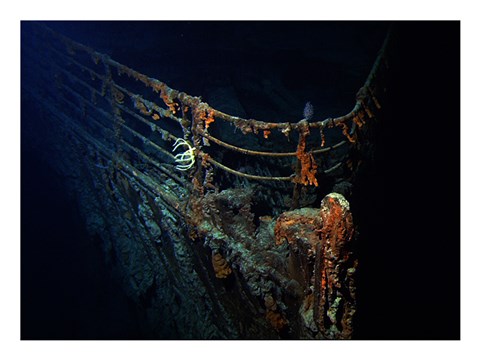 Framed Titanic Wreckage Underwater Print