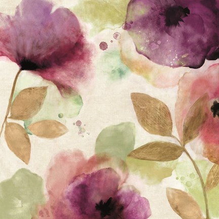 Framed Watercolour Florals II Print