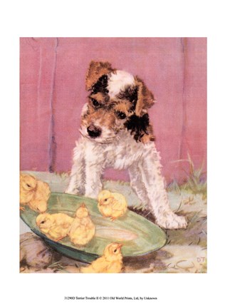 Framed Terrier Trouble II Print