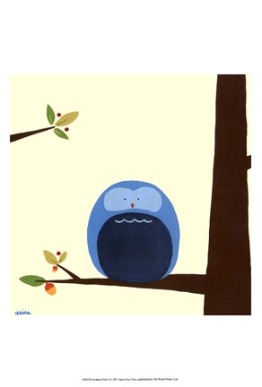 Framed Orchard Owls I Print