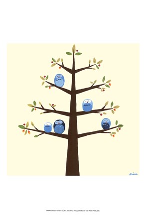 Framed Orchard Owls II Print