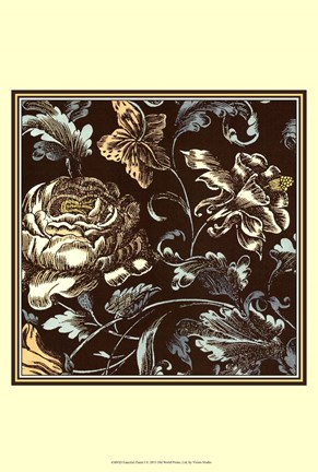 Framed Fanciful Floral I Print