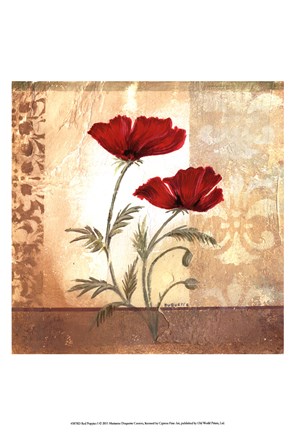 Framed Red Poppies I Print