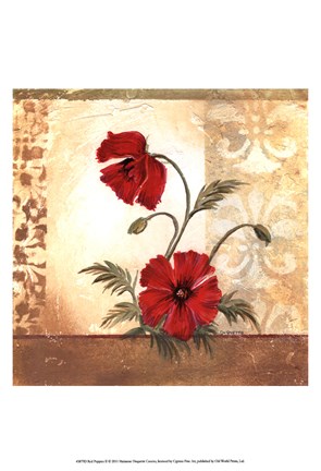 Framed Red Poppies II Print