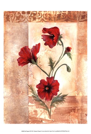 Framed Red Poppies III Print