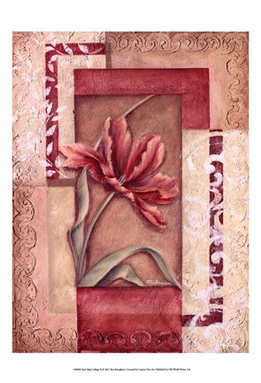 Framed Red Tulip Collage II Print