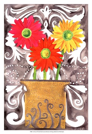 Framed 3 Tin Flowers Print