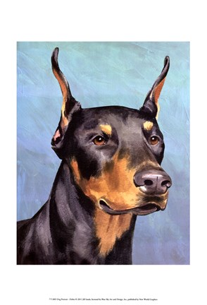 Framed Dog Portrait-Dobie Print