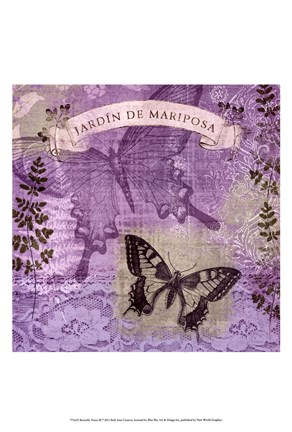 Framed Butterfly Notes III Print