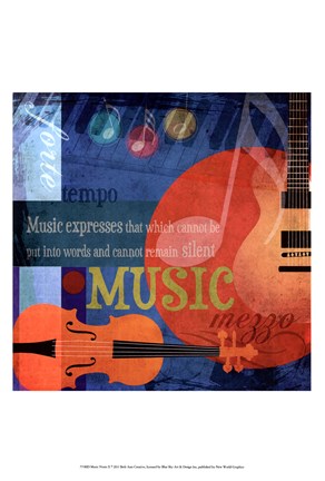 Framed Music Notes X Print