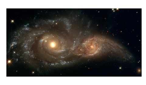 Framed Colliding Spiral Galaxies Print