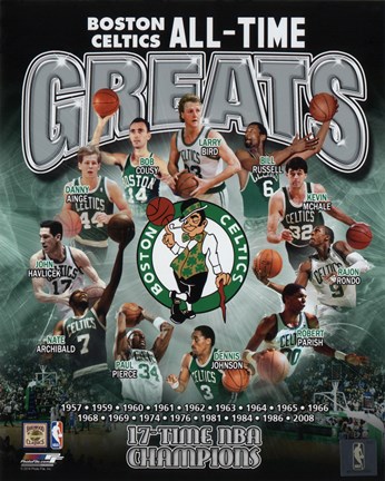 Framed Boston Celtics All Time Greats Composite Print