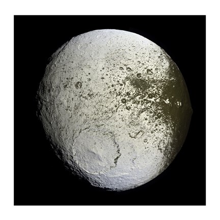 Framed Saturn&#39;s Moon Lapetus Print