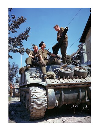Framed Crew of a Sherman Tank Print