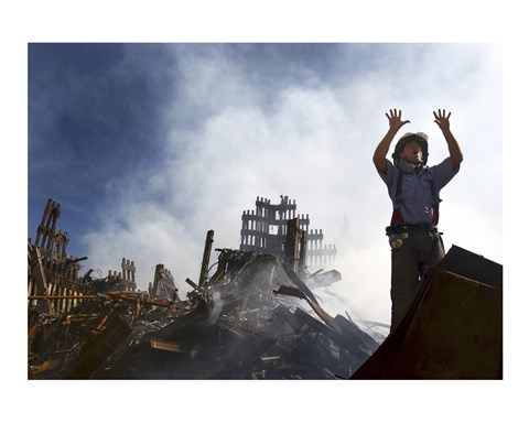 Framed New York City Fireman Calls for 10 More Rescue Workers, World Trade Center Print