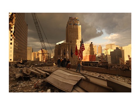 Framed Debris On Surrounding Roofs at the site of the World Trade Center Print