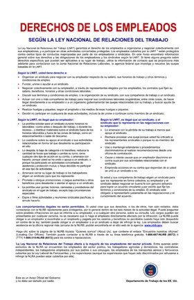 Framed Employee Rights Spanish Version Print