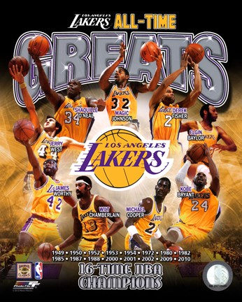 Framed Los Angeles Lakers All Time Greats Composite Print