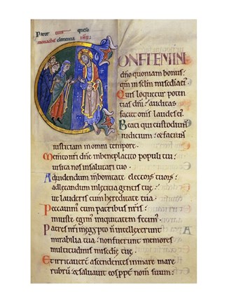 Framed Initial C from 105th Psalm In Albani Psalter Print