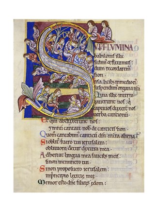 Framed Psalm 136,  Initial S In Albani Psalter Print