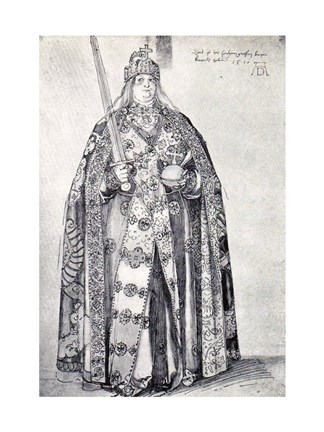 Framed Study for the painting of Charlemagne Print