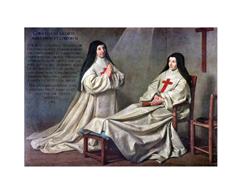 Framed Mother Catherine-Agnes Arnault and Sister Catherine de Sainte Suzanne de Champaigne Print