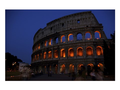Framed Colosseum at Night Print