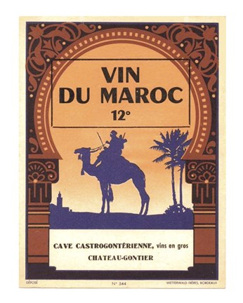 Framed Morocco's Wine Label Print