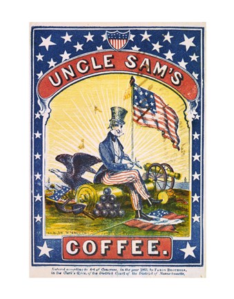 Framed Uncle Sam&#39;s Coffee Print