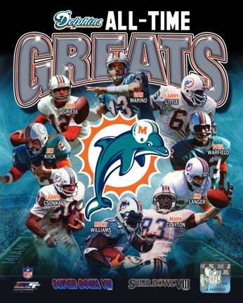 Framed Miami Dolphins All Time Greats Composite Print