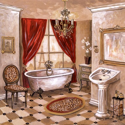 Framed Leopard Parisian Bath Print