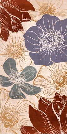 Framed Vintage Flowers I Print