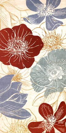 Framed Vintage Flowers II Print