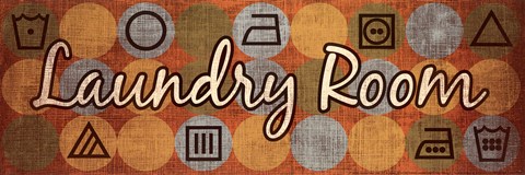 Framed Laundry Symbols Panel I - mini Print